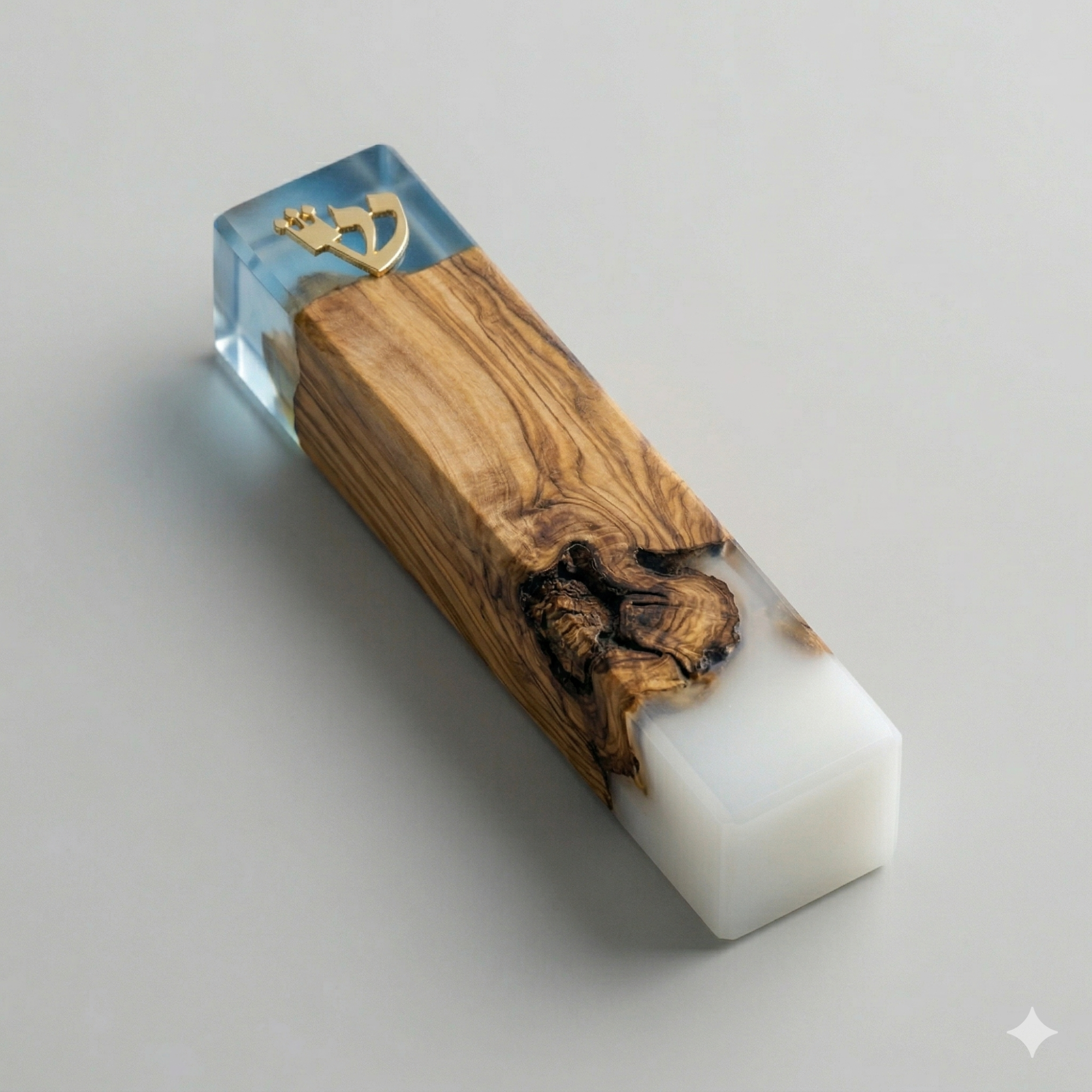 Handcrafted Maple Wood & Resin Mezuzah Case