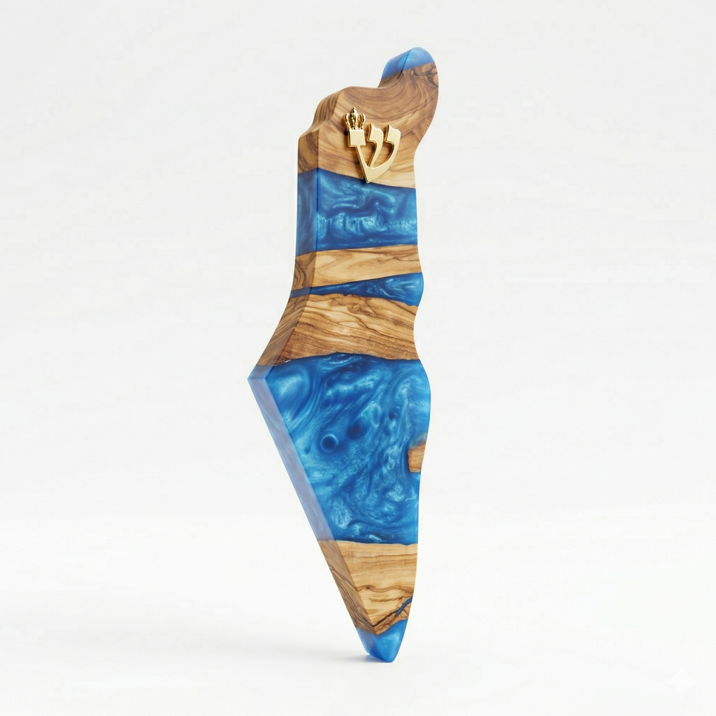Handcrafted Israel Map Mezuzah Case