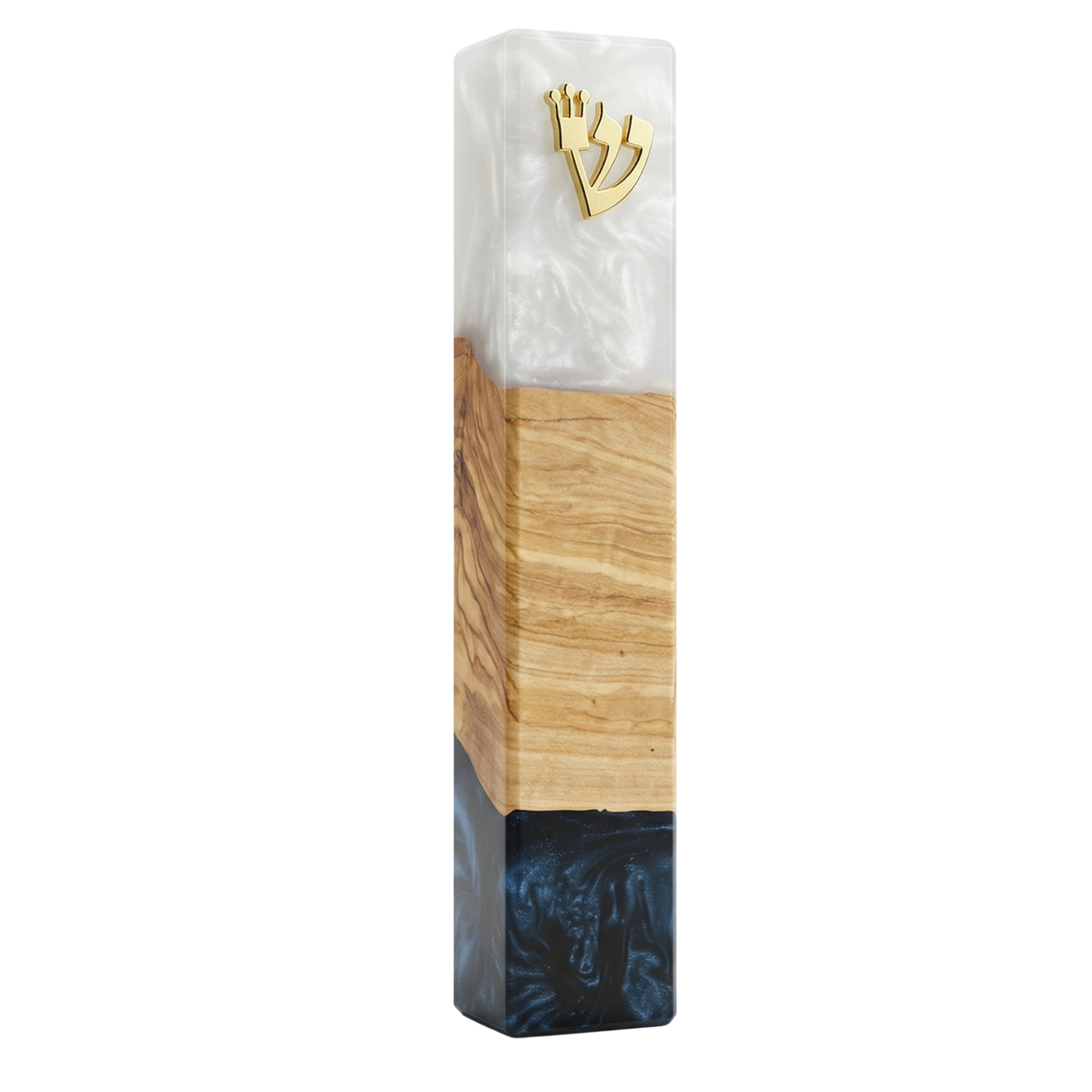 Handcrafted Maple Wood & Resin Mezuzah Case