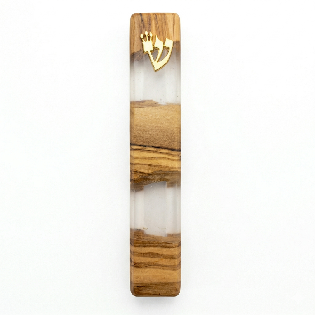 Handcrafted Maple Wood & Resin Mezuzah Case