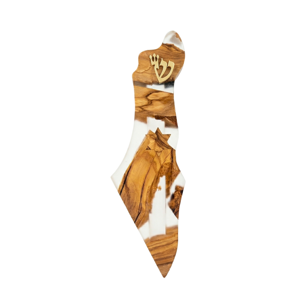Handcrafted Israel Map Mezuzah Case